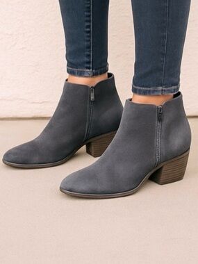 Sam Edelman Circus Preston Booties Women’s 8.5 Steel Grey Ankle Boots Low Heel